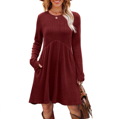 Casual maxi dress for women with ribbed design and pockets Lune London