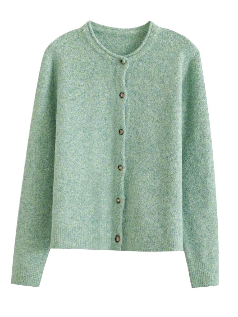 Comfortable knitted jacket for women with chic button details and style