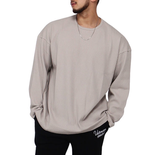 Casual long sleeve t-shirt for men with a fine rib design Lune London