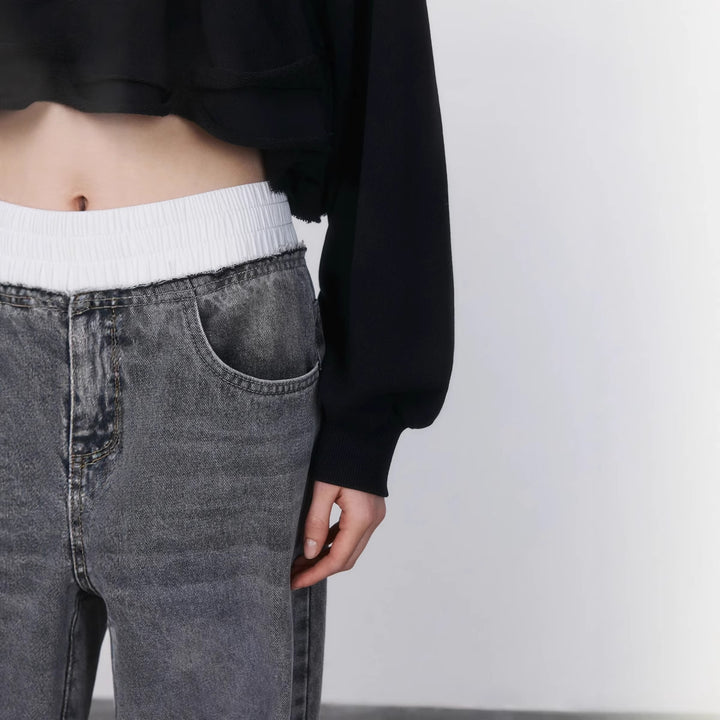 Cropped hoodie for women with a playful ruffle design Lune London