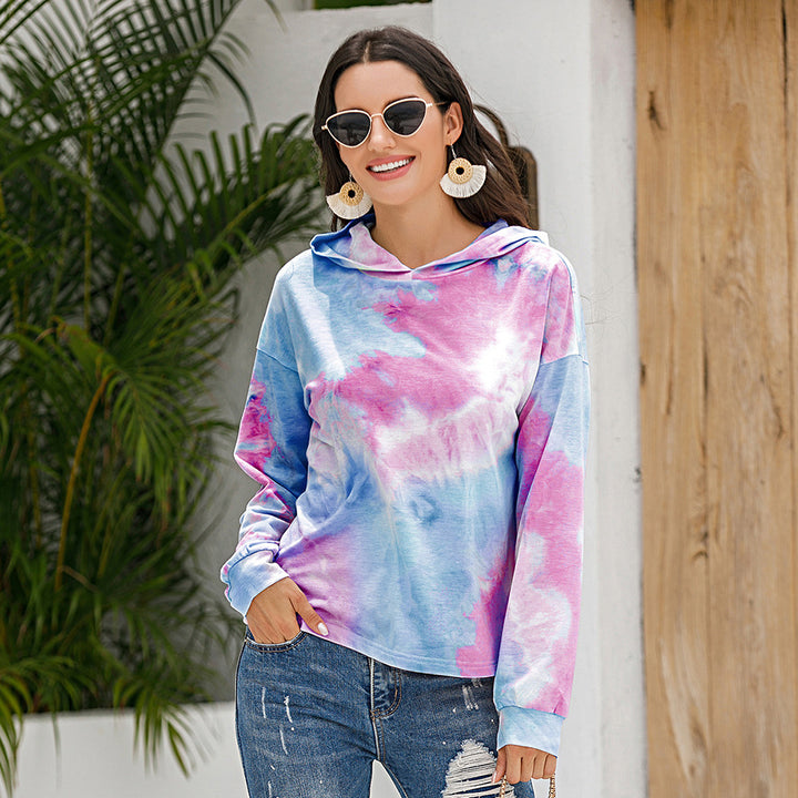 Casual hoodie for women with a modern Tie-Dye Chic design and style