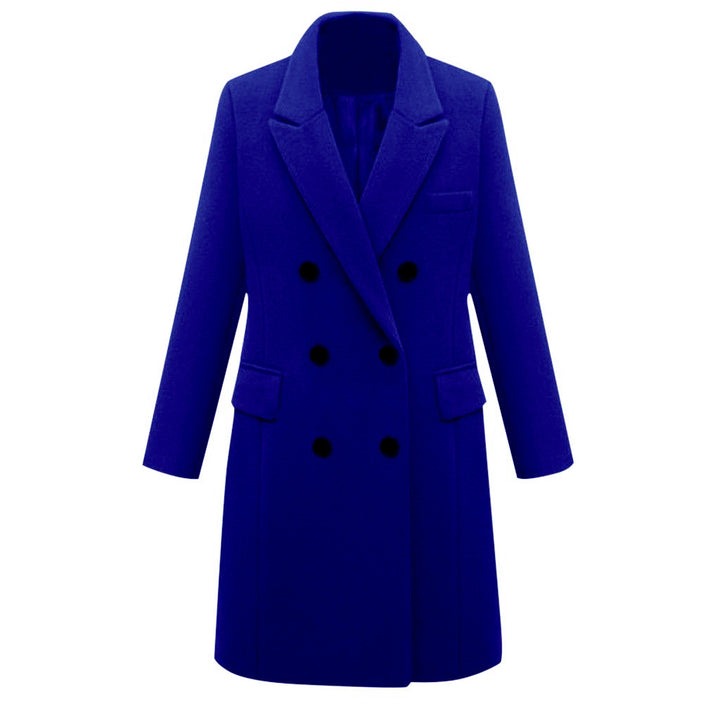 Elegant wool coat for women with double-breasted buttons and pockets Lune London