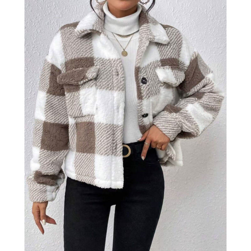 Women Fleece-Chevron-Jacket Lune London
