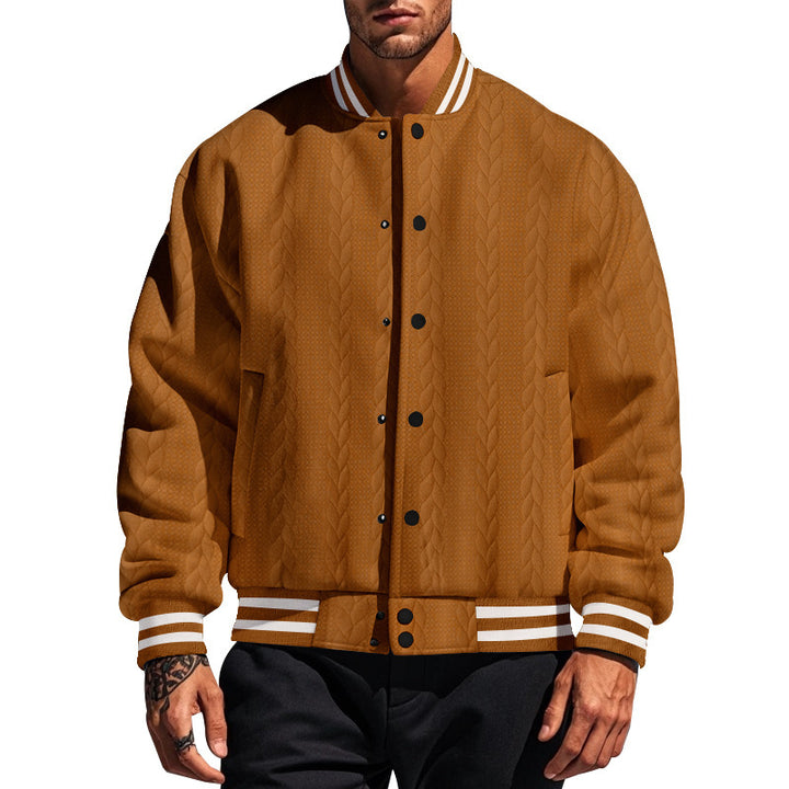 Urban university jacket for men with structured knit design Lune London