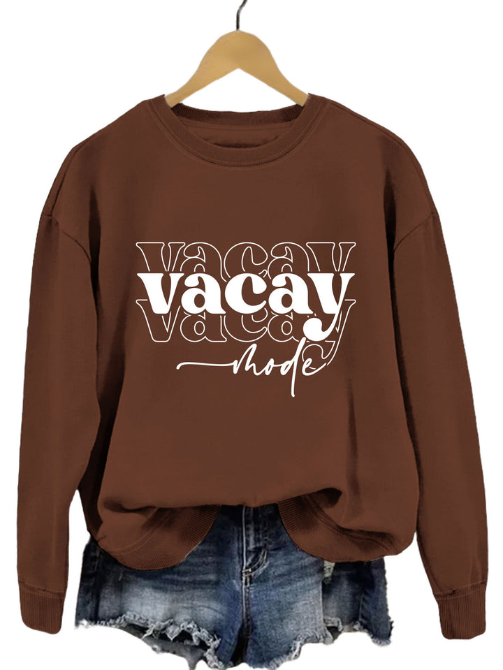 Sweatshirt femme avec lettrage décontracté et coupe décontractée Chic & Stil