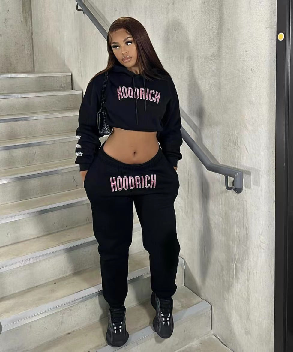 Men's sporty hoodie and jogger pants set with trendy inscription Lune London