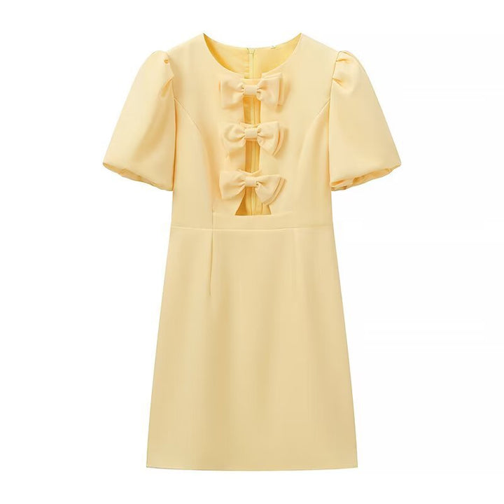 Dress for women with a fun ruffle design and elegant bow details Lune London