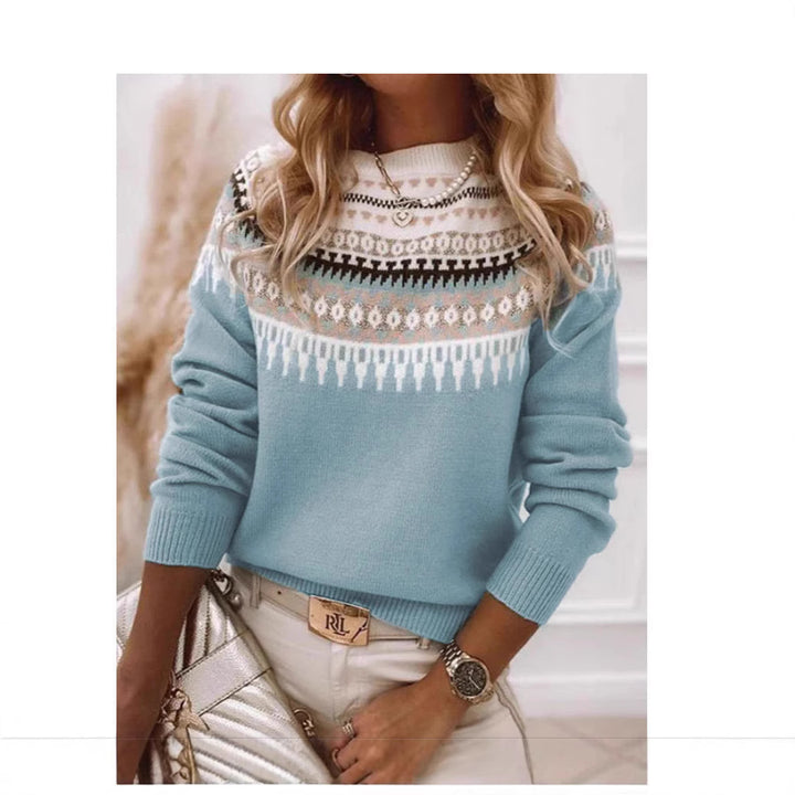 Knitted sweater for women with Nordic pattern Lune London
