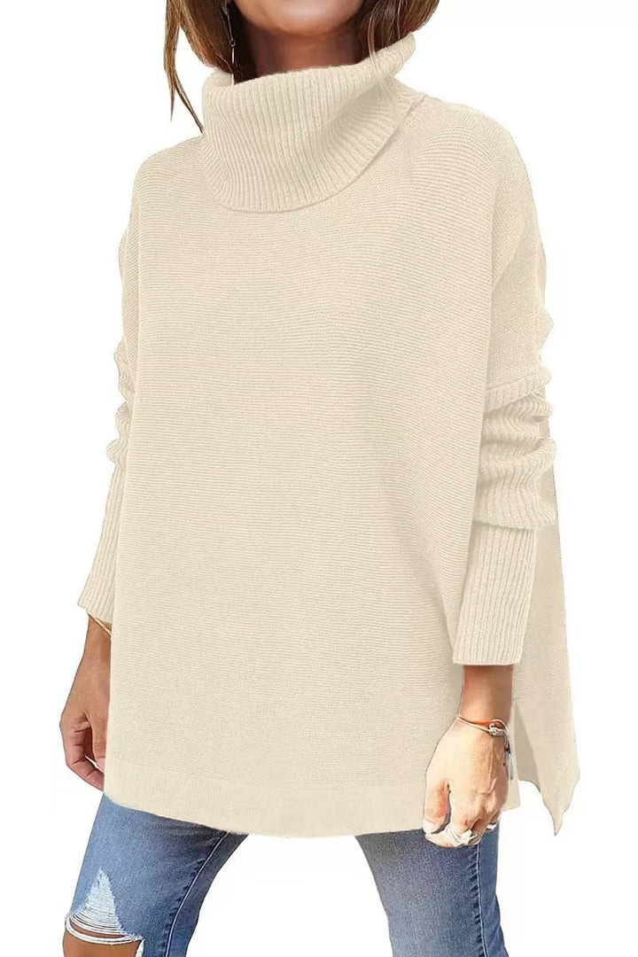 Oversized turtleneck sweater for women with textured pattern Lune London