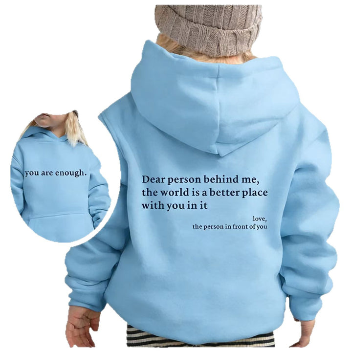 Sweat-shirt à capuche pour femmes avec lettrage motivant et coupe décontractée Chic & Stil