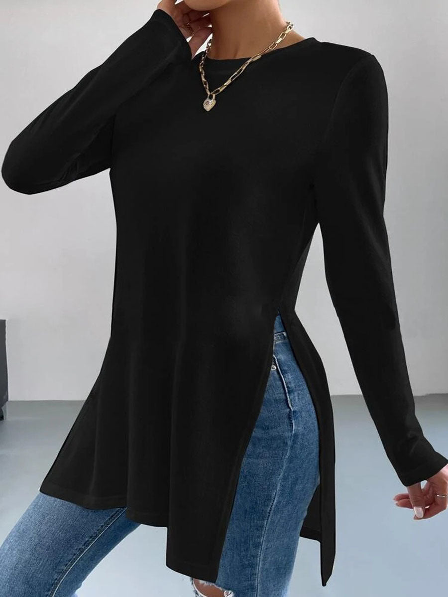 Ladies Long top with side slits and elegant cut Lune London
