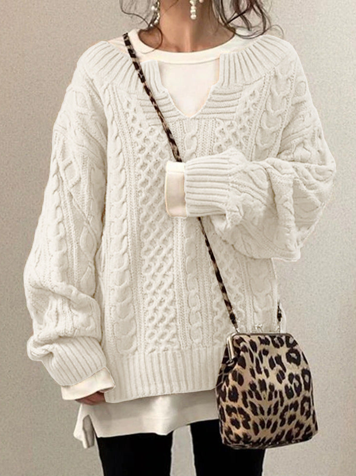 Knit sweater for women with structured pattern Lune London