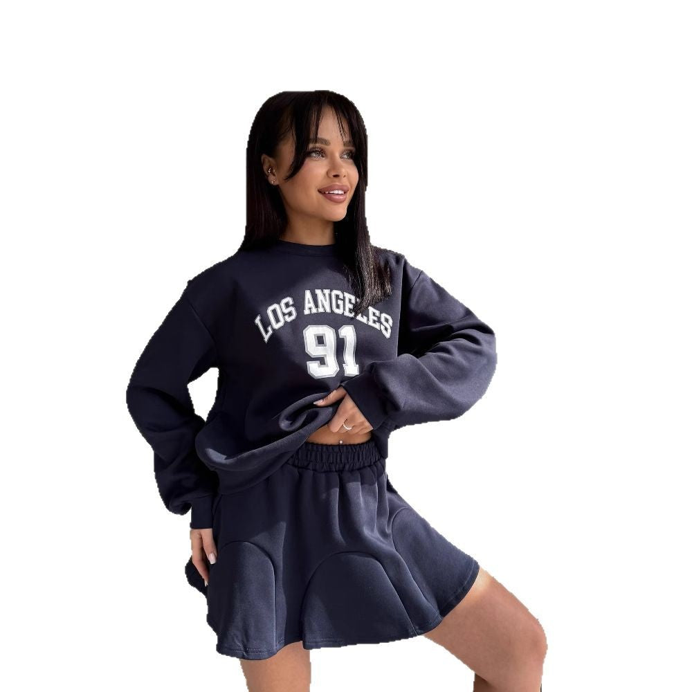Lune London women's sporty sweater and skirt set