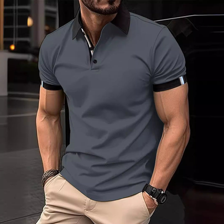 Men's performance polo with contrasting details Lune London