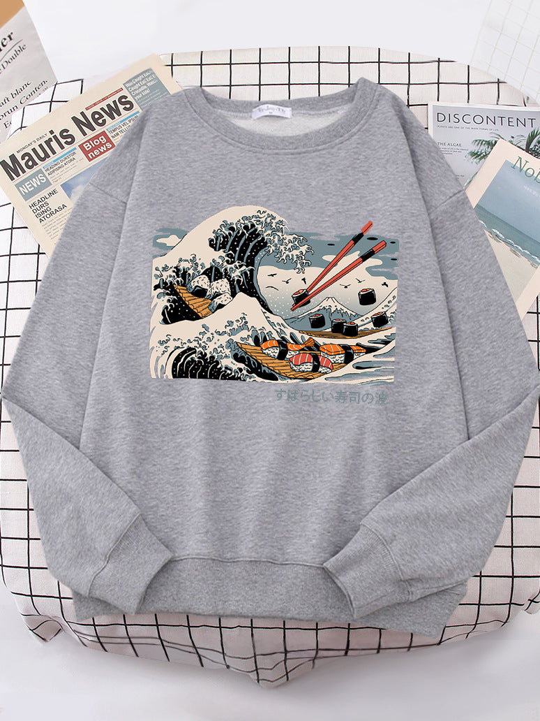 Sweat-shirt femme avec design de vague artistique et coupe confortable Chic & Stil