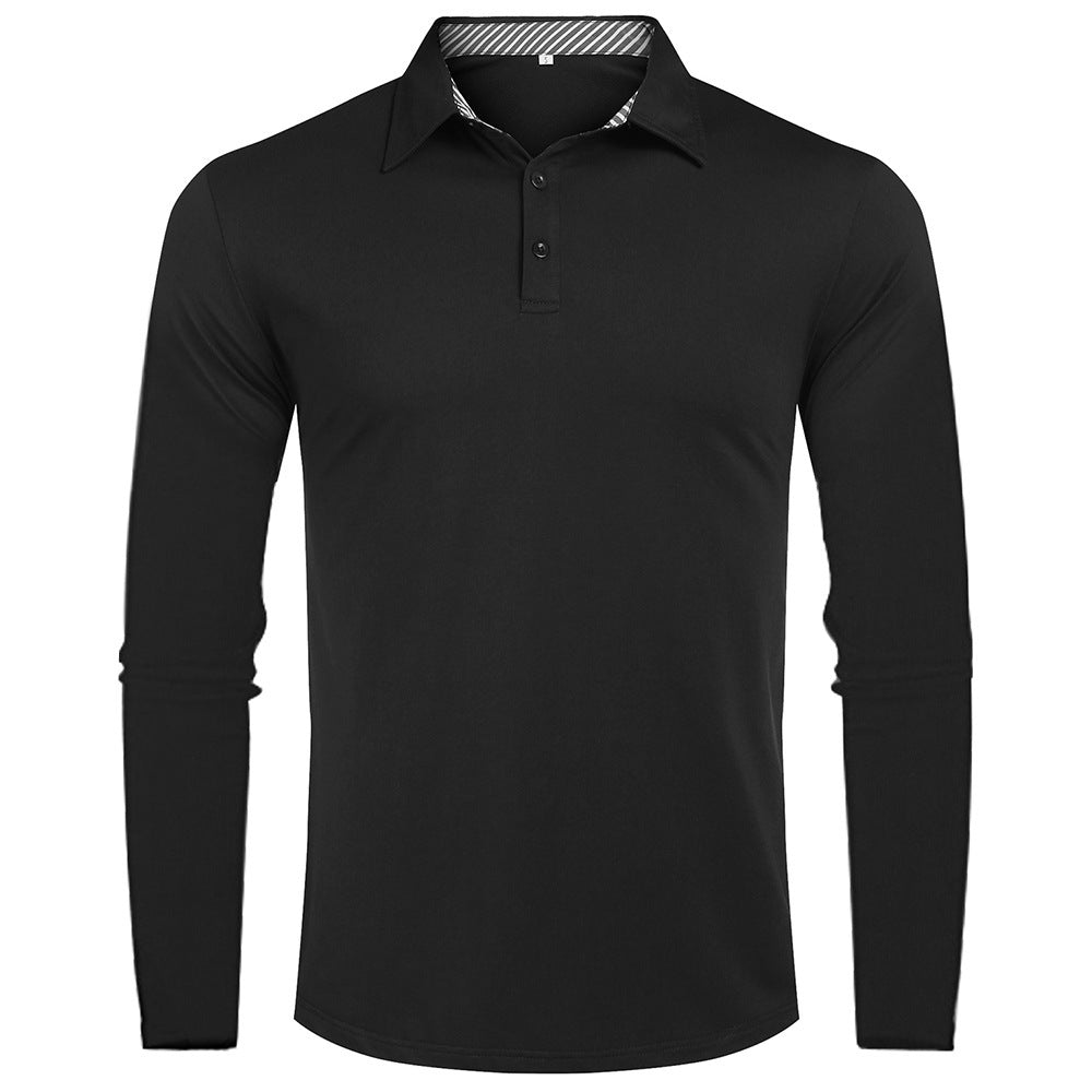 Long Sleeve Polo for Men in Breathable Material Lune London