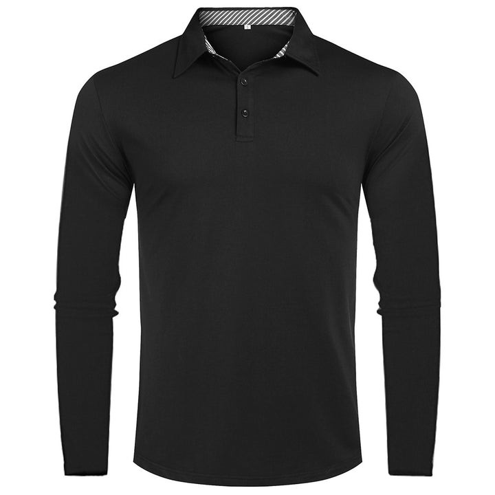 Long Sleeve Polo for Men in Breathable Material Lune London