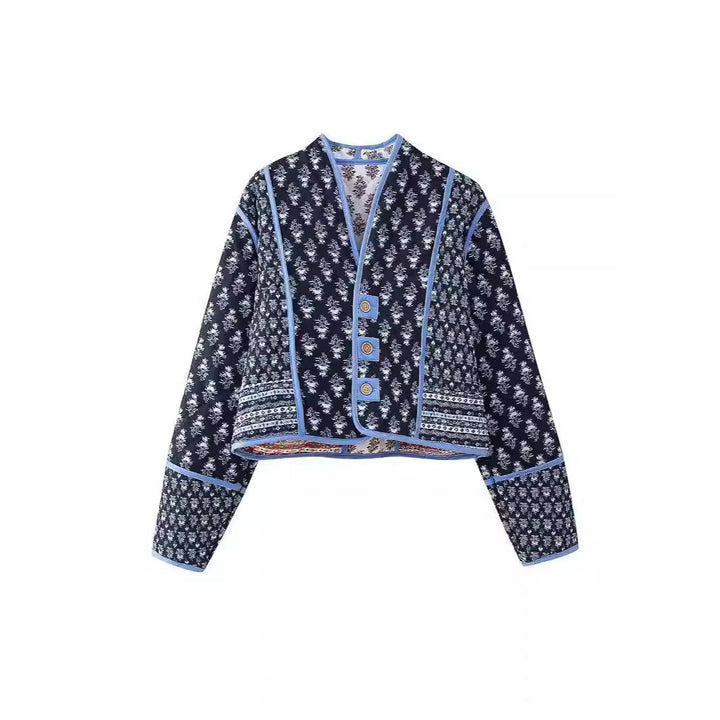 Ladies fashion jacket rich in details with floral design Lune London