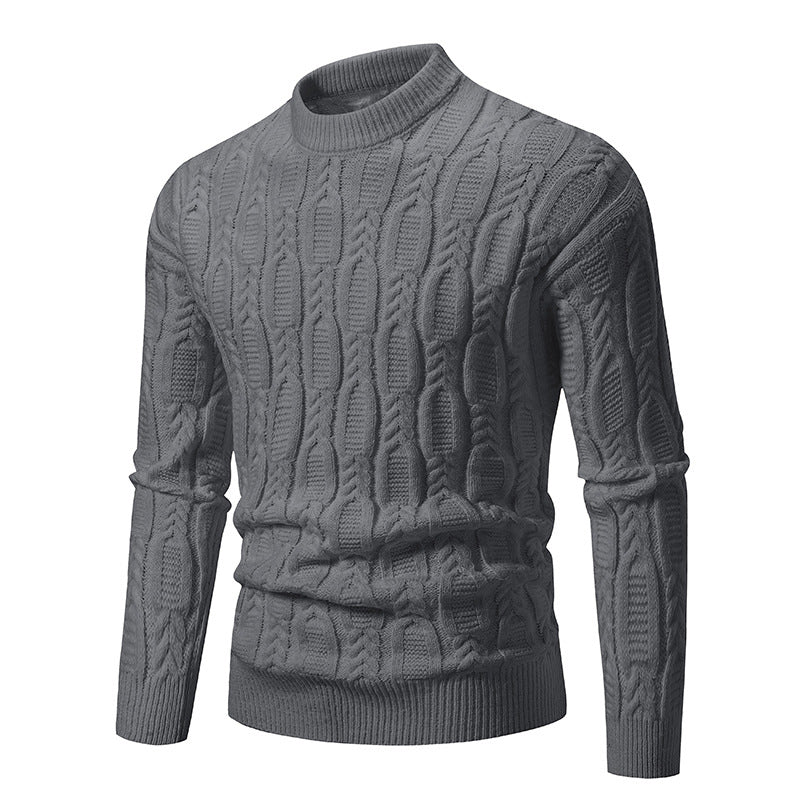 Chunky knit pullover for men with a modern cable pattern and a round neck Lune London