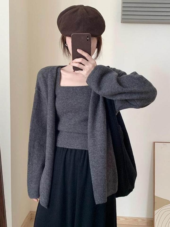 Cardigan tricot décontracté pour femmes avec manches ouvertes et coupe confortable Chic & Stil