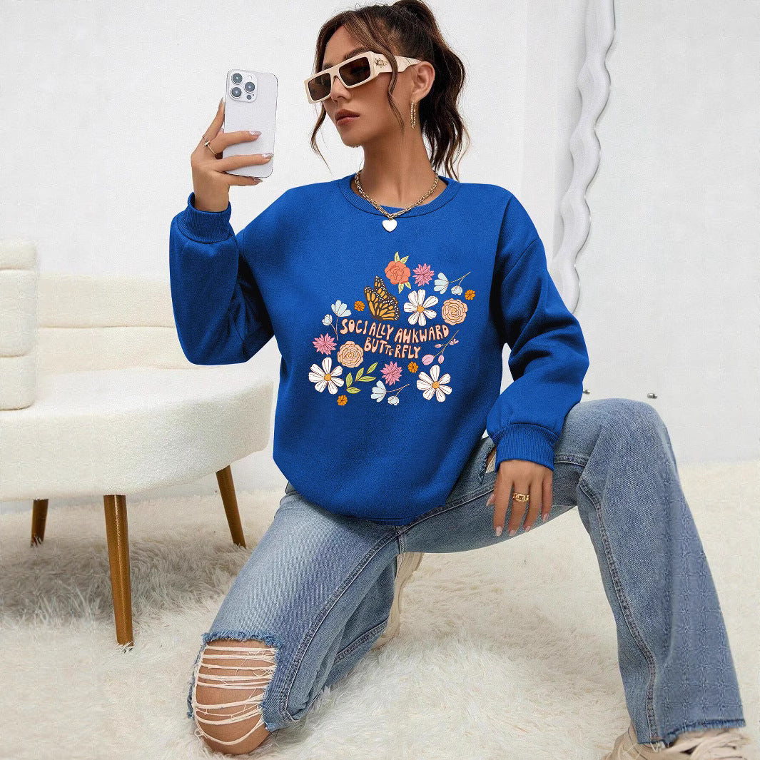 Sweatshirt femme avec design floral créatif et impression inspirante Chic & Stil
