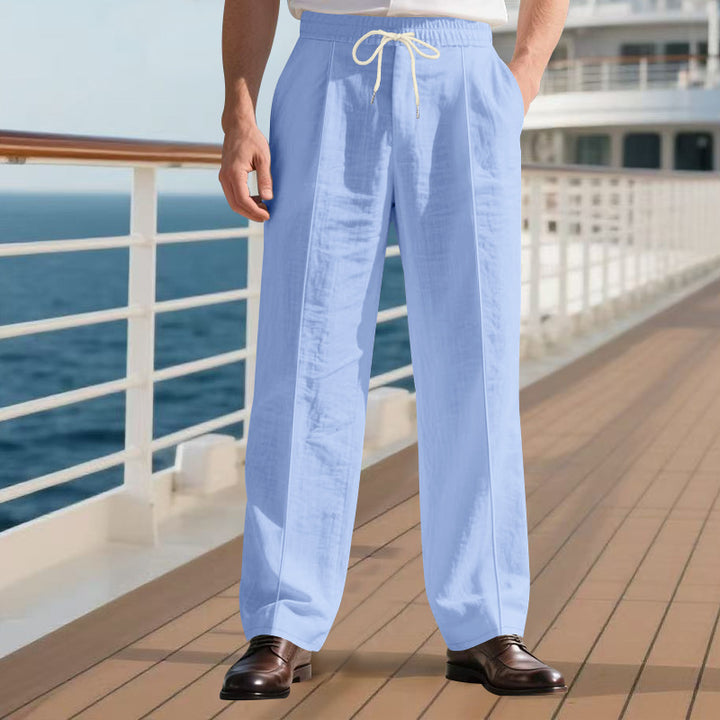 Elegant travel pants for men with adjustable drawstring and breathable fabric Lune London