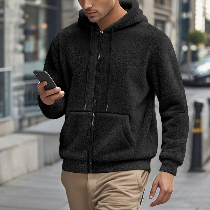 Men's Fleece Hoodie with Side Zipped Pockets Lune London