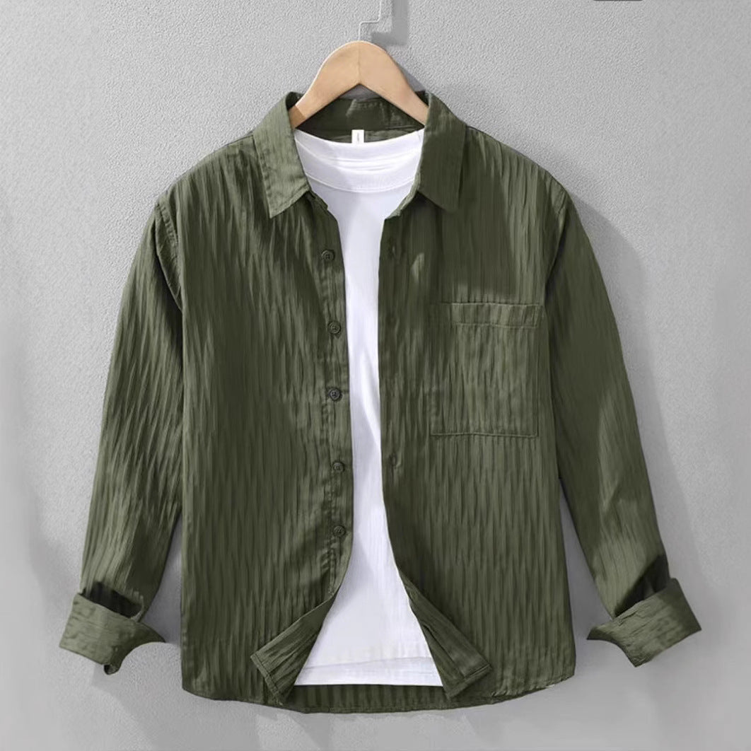 Men's long sleeve shirt with textured surface Lune London