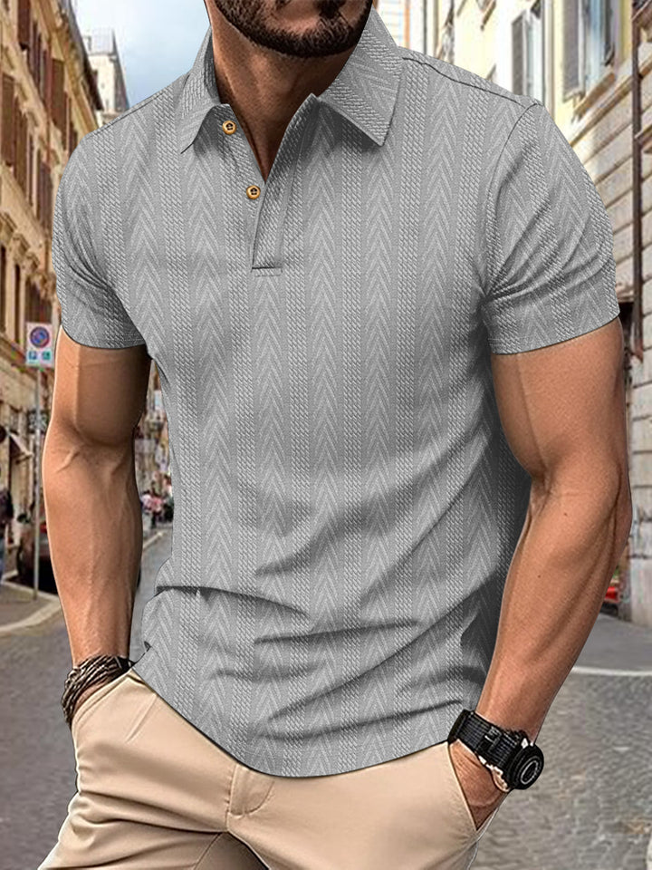 Trendy short-sleeved polo shirt for men with textured design Lune London