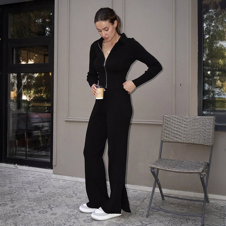 Salopette tendance pour femmes avec longue fermeture éclair Chic & Stil