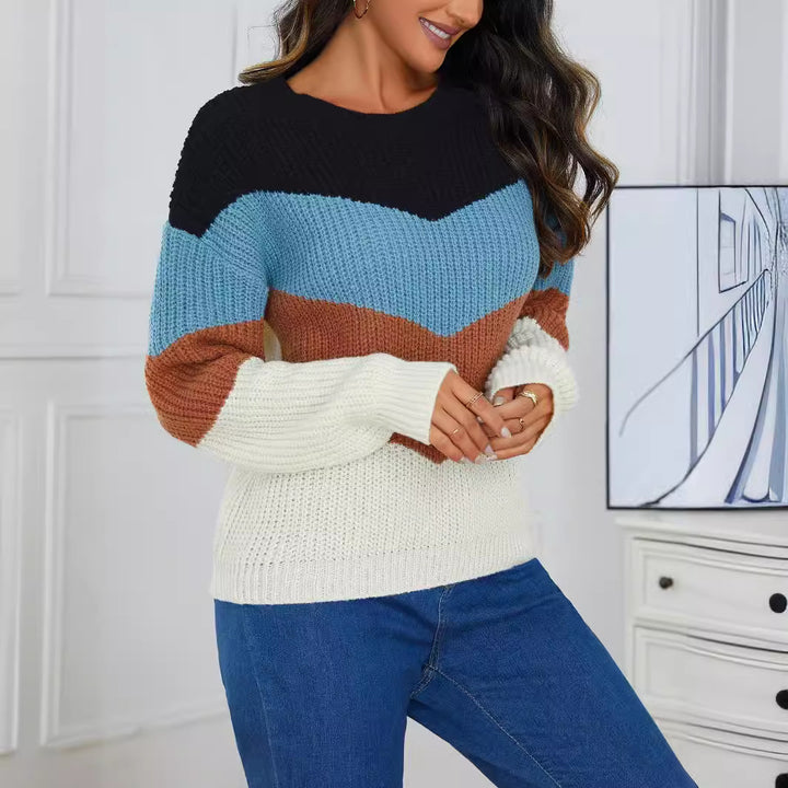 Knitted sweater for women with herringbone pattern and comfortable cuffs Lune London