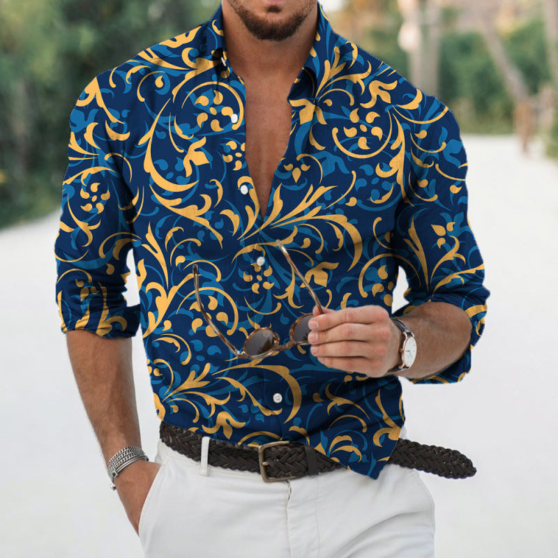 Elegant button-up shirt in floral print for men Lune London