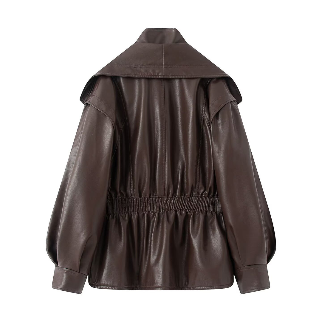 Elegant biker jacket for women with a relaxed fit and voluminous sleeves Lune London