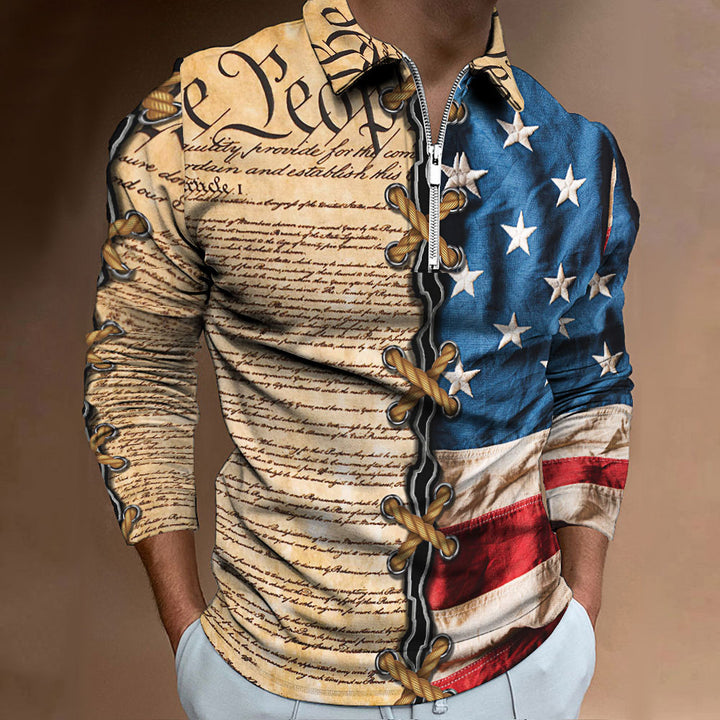 Shirt for men with mock collar and retro design Lune London
