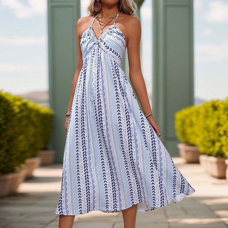 Bohemian-inspired maxi dress for women with adjustable spaghetti straps Lune London