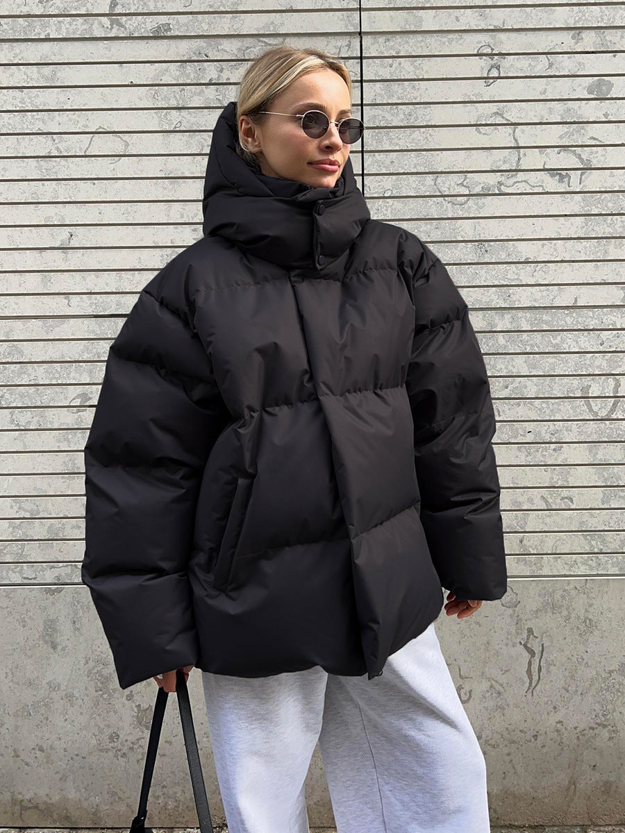Sporty winter jacket for women with high collar and oversized fit Lune London