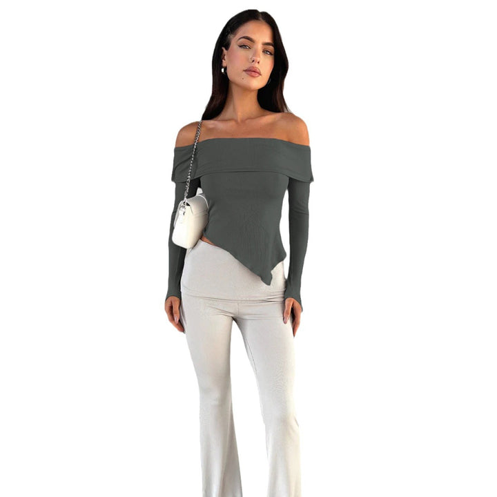 Women's Off-Shoulder Shirt with Elegant Trumpet Sleeves Lune London