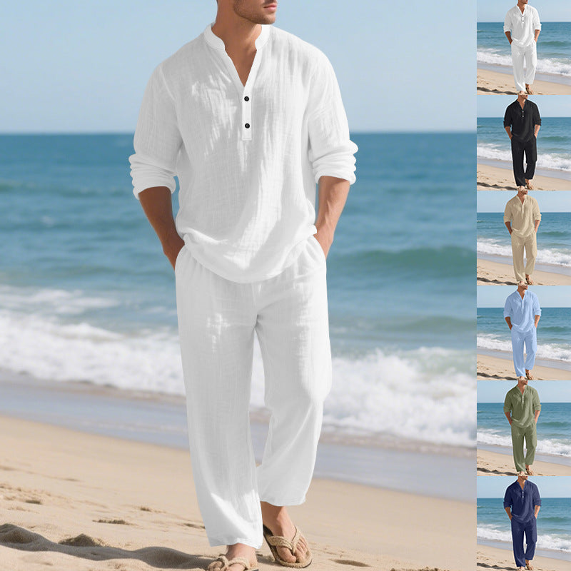 Men's leisure set with long sleeve shirt and comfortable joggers Lune London