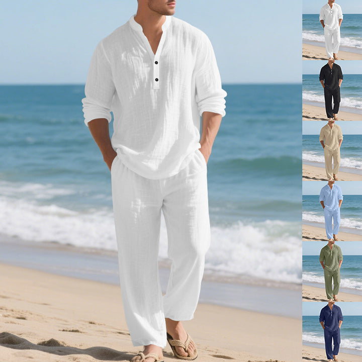 Men's leisure set with long sleeve shirt and comfortable joggers Lune London