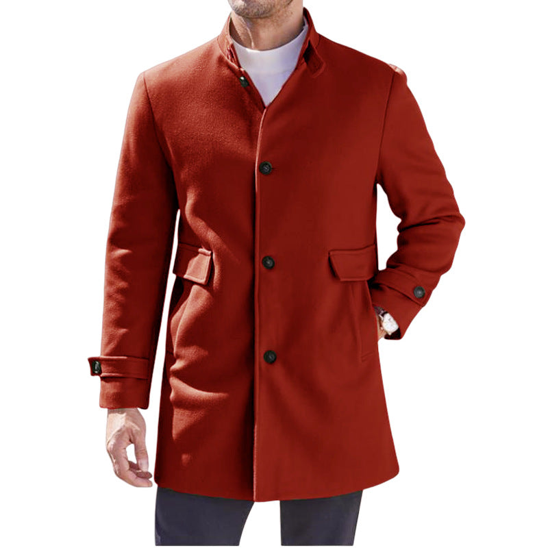 Elegant men's coat with practical high collar and pockets Lune London