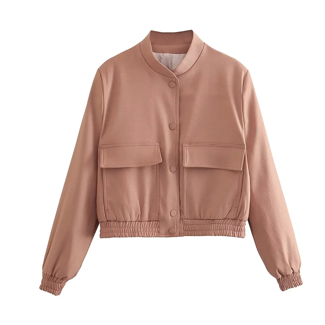 Casual cropped jacket for women with practical pockets and elastic hem Lune London