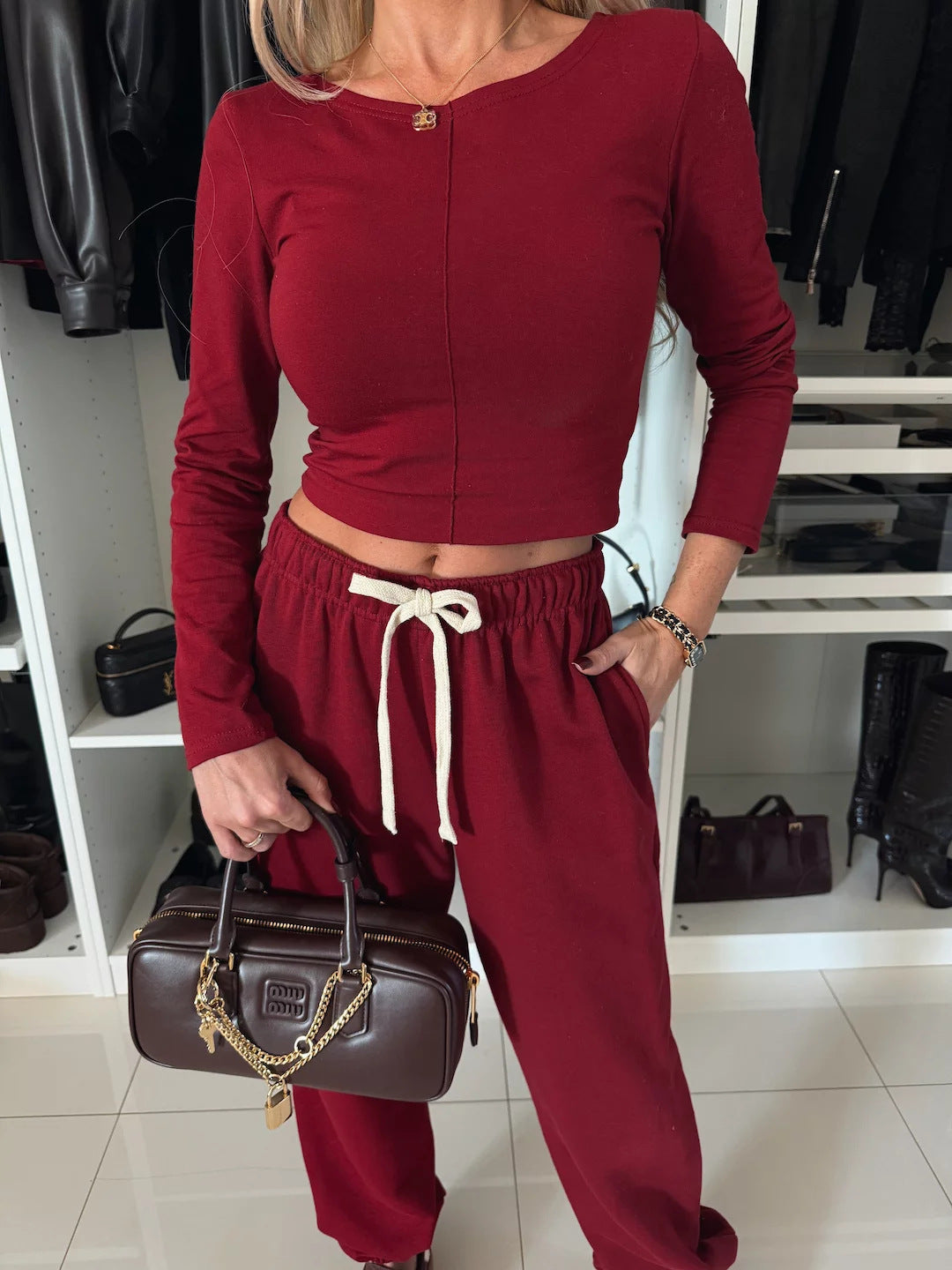Comfortable leisure set for women with a trendy cut and a high waist Lune London