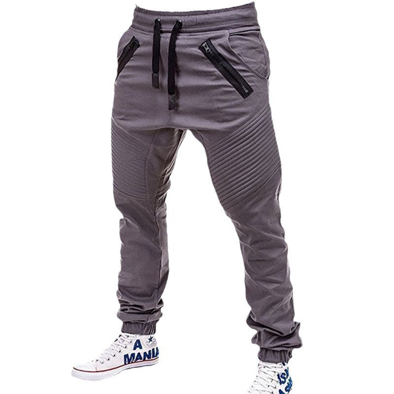 Men's cargo pants with zipper pockets and ribbed knit details Lune London