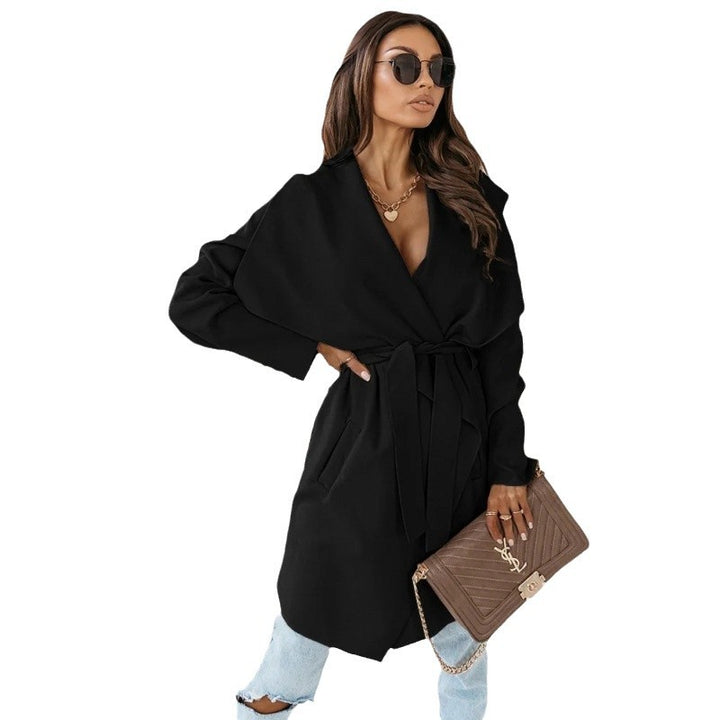 Lune London oversized casual coat for women with a tie belt