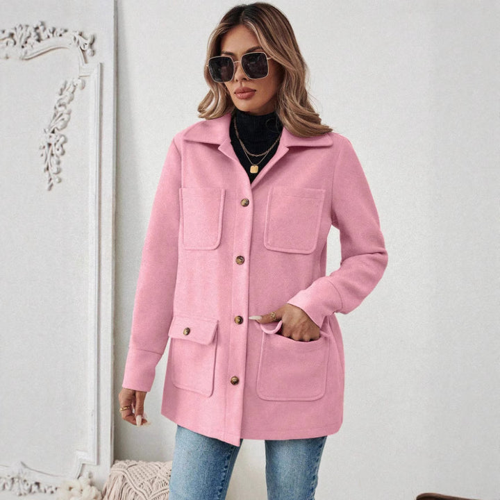 Fashion jacket for women with practical flap pockets and stylish button details Lune London