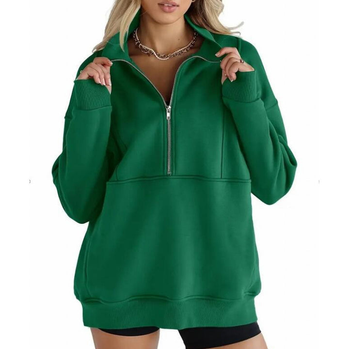 Women's sweatshirt with half-zip and oversized fit Lune London