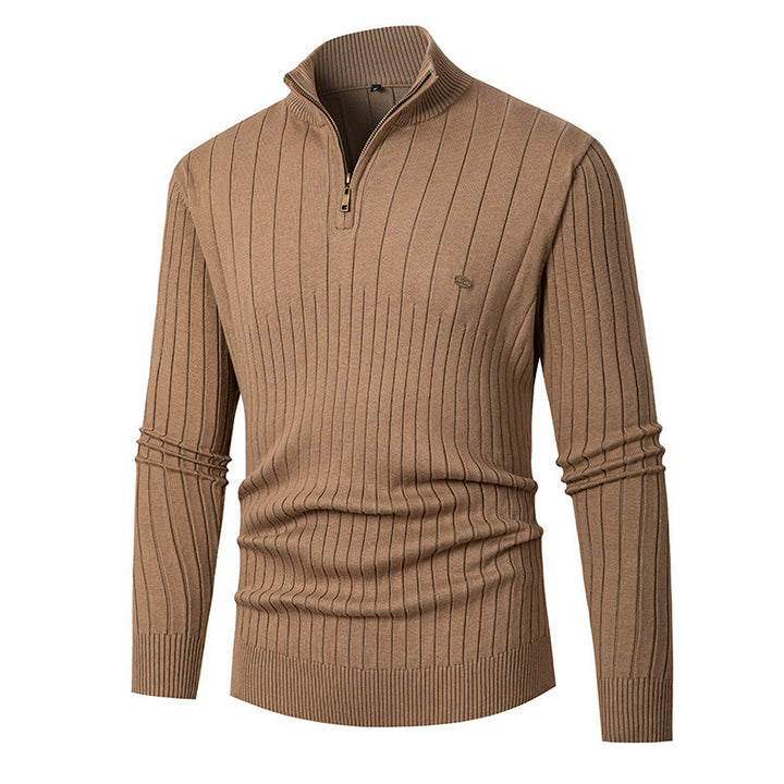 Men's trendy sweater with zipper and fine ribbed design Lune London