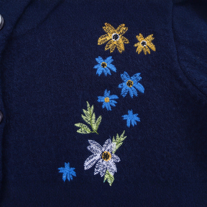 Knitted jacket for women with floral embroidery Lune London