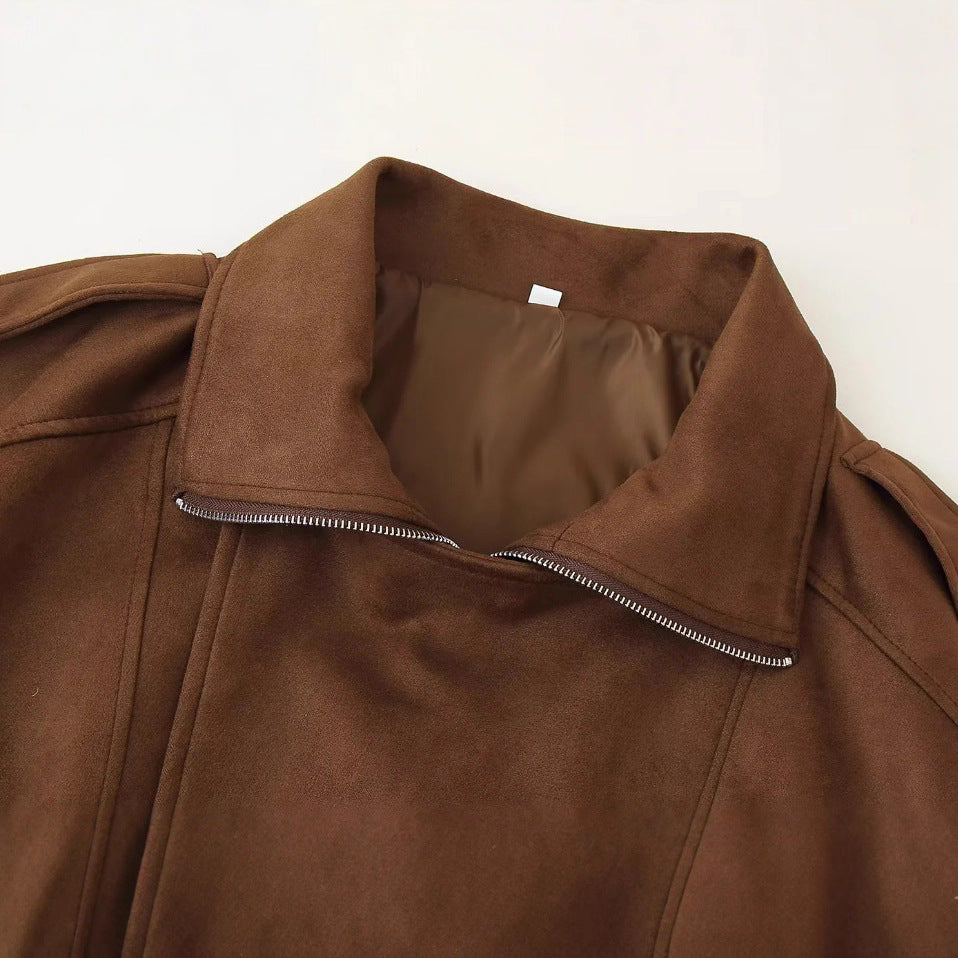 Soft suede jacket for ladies with a relaxed fit and practical pockets Lune London