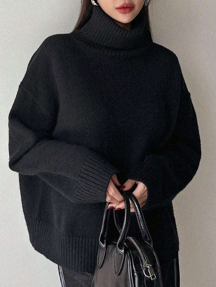 Women's Oversized Turtleneck Sweater Made Of Soft Material Lune London